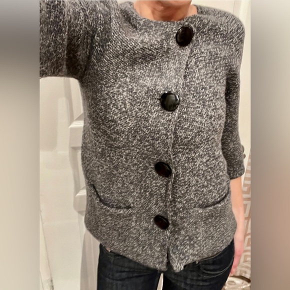 Wool blend AK petites button down sweater - Picture 16 of 16